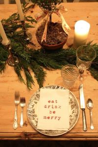 eat drink be merry stamped napkin